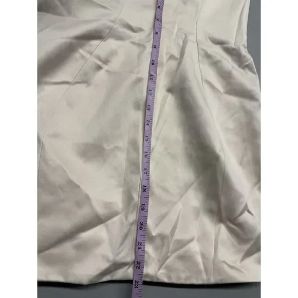 House of CB Ariella Ivory Satin Crystal Embellished Bow Dress. Sz M. NWT - Picture 4 of 15